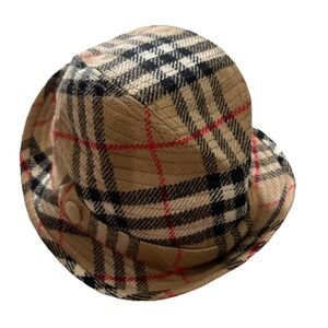 Vintage Burberrys Bucket Hat Wool Nova Chek Women's Size 7 1/4 59cm Burberry